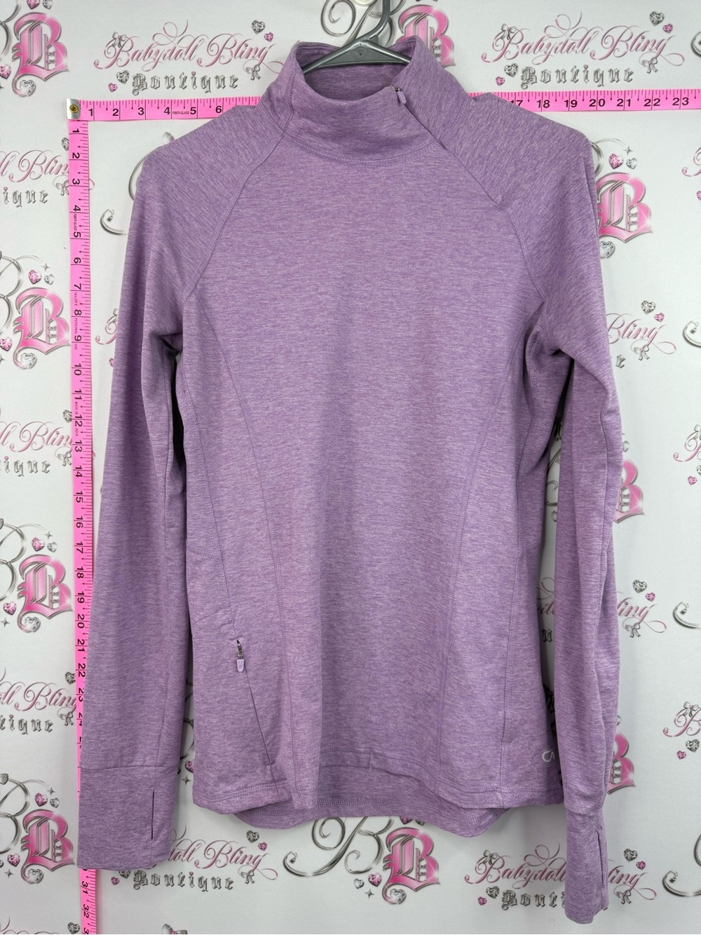 Gap sweater turtleneck purple lilac Long-Sleeve Mock Neck brushed jersey Top